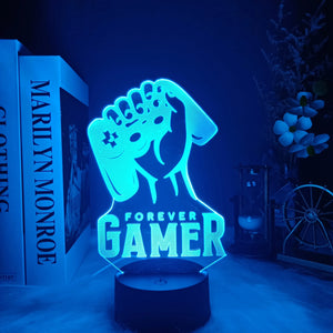 3D led lamp Gaming room light Games NightLight Gaming Table Lamp for Children Headphones Game Zone Lights Home Decor Gift