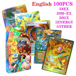 55-100pcs Pokemon English French Spanish Cards Box Vmax GX Charizard Pikachu Hobbies Collection Battle Gold Foil Card Toys Gifts