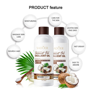 250ml Coconut Oil Sooth Dry Skin Lighten Fine Lines Face Massage Oil Nourishes Hair Removes Frizz Hair Care Oil Firming Body Oil