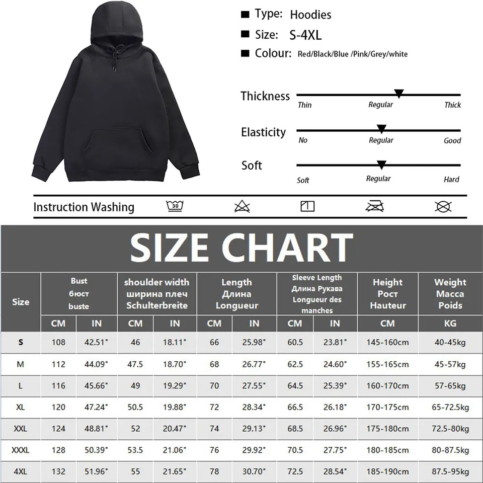 Fashion Men's Hoodie Casual Hoodies Pullovers Sweatshirts Men's Top Solid Color Hoodies Sweatshirt Male