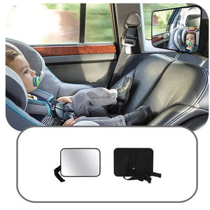 EAFC Adjustable Wide Car Rear Baby Car Seat Mirror Baby/Child Seat Car Safety Mirror Monitor Square Safety Car Baby Mirror Car Interior