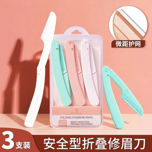 1/3pc Safe Folding Ladies Face Shaver Eyebrow Trimmer Blade Anti-Scratch Razor Makeup Tools Eyebrow Trimmer Face Razor for Women