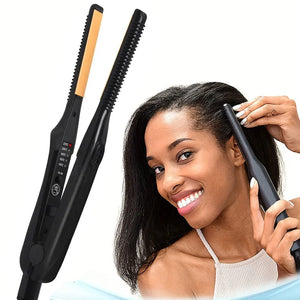 2 In 1 Hair Straightener and Curler Mini Flat Iron Straightening Styling Tools Ceramic Hair Crimper Corrugation Curling Iron