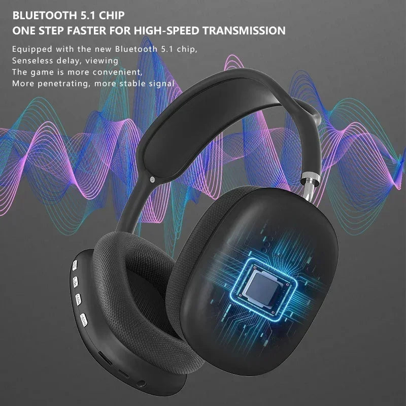 P9 Wireless Bluetooth Headphones With Mic Noise Cancelling Headsets Stereo Sound Earphones Sports Gaming Headphones Supports TF