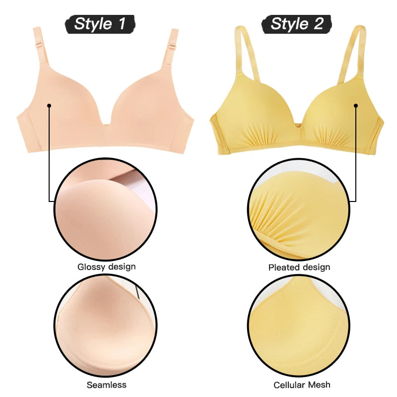 Seamless Women Bra Push Up Bras No Wire Brassiere A B Cup Underwear Sexy Bralette Three Quarters(3/4 Cup)  Lingerie