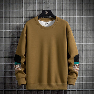 2023 Autumn New Men's Sweatshirt Round Neck Loose Casual Long Sleeve Top Large Size Hip Hop Male Sweatshirts