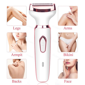 4 in 1 Electric Razor for Women Shaver Lady Shaver Body Hair Trimmer for Armpit Bikini Arm Leg Face Mustache Portable Painless