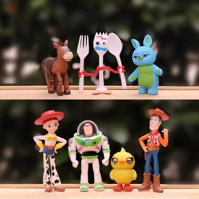 2023 Toy Story 7PCS Action Figure Toys Woody Jessie Buzz Lightyear Forky Pig Bear Figura Model set Doll Figurine Kids Gifts