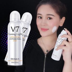 200ML Whitening Concealer Sunscreen Isolation Spray Waterproof V7 Hydration Moisturizing Contains 7 Skin Care Vitamins Complex