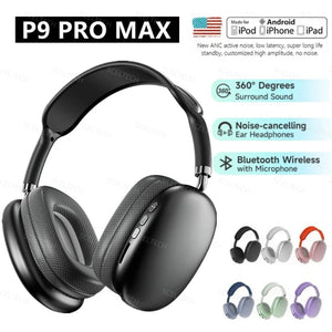 Original Air Max P9 Pro Wireless Bluetooth Headphones Noise Cancelling Mic Pods Over Ear Sports Gaming Headset For Apple iPhone