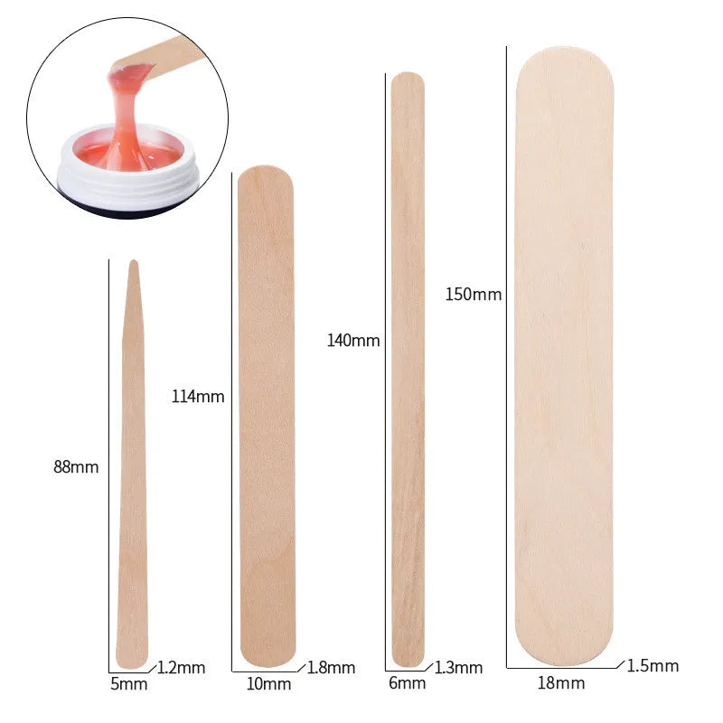 100pc Wooden Waxing Stick Hair Remove Disposable Spatula Bean Body Beauty Tool Face Eyebrows Applicator Depilation Wooden Stick