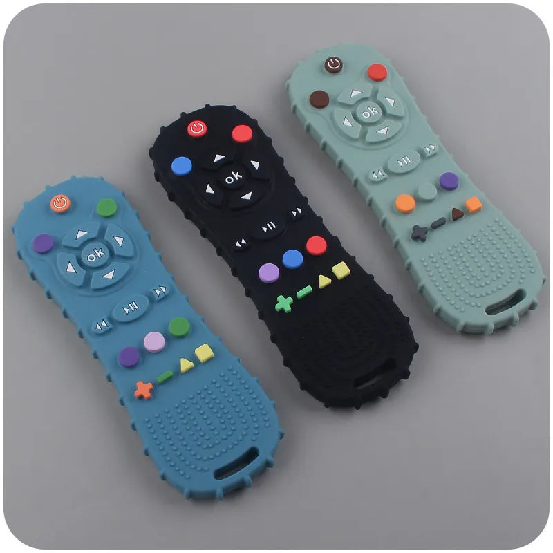 1Pcs Baby Teether TV Remote Control Shape Silicone Teether for Rodent Gum Pain Teething Toy Kids Sensory Educational Toy