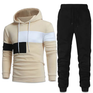 Fashion Men Tracksuits Hoodies Suit Autumn Winter Men Hooded Sweater and Sweatpants Two Piece Set Plus Size Men's Clothing